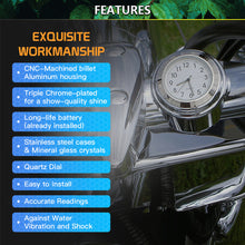 Load image into Gallery viewer, Motorcycle Handlebar Clock Thermometer Luminous Dial Clock 22-25mm Motorbike Handlebar Mount For Yamaha Kawasaki Accessories
