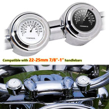 Load image into Gallery viewer, 22-25mm Motorcycle Motorbike Handlebar Thermometer Fit For Harley Honda Yamaha Motorcycle Ornament Quartz Clock