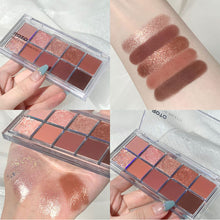 Load image into Gallery viewer, 10 Colors Eyeshadow Palette Portable Fine Powder Texture Matte Pearlescent Eyeshadow Palette Long-lasting Eye Makeup Cosmetics