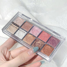 Load image into Gallery viewer, 10 Colors Eyeshadow Palette Portable Fine Powder Texture Matte Pearlescent Eyeshadow Palette Long-lasting Eye Makeup Cosmetics