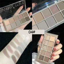 Load image into Gallery viewer, 10 Colors Eyeshadow Palette Portable Matte Pearlescent Eyeshadow Palette Long-lasting Eye Makeup Cosmetics
