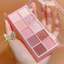Load image into Gallery viewer, 10 Colors Eyeshadow Palette Portable Matte Pearlescent Eyeshadow Palette Long-lasting Eye Makeup Cosmetics