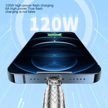 Load image into Gallery viewer, Type C Data Line 120w Fast Charging 6A 180 Rotating Ultra Fast Charging Line For Huawei Samsung Millet Bold Lengthened Silicone