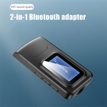 Load image into Gallery viewer, 5-IN-1 USB Dongle Bluetooth 5.0 Audio Receiver Transmitter With LCD Display Mini 3.5mm AUX RCA Wireless Adapter With MIC For TV