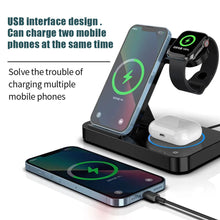Load image into Gallery viewer, 4 in 1 Foldable Wireless Charging Station For iPhone 14 13 12 Apple Watch 7/6 For Samsung Galaxy Watch Chargers 4/3 S22 S21