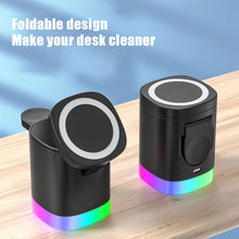 Load image into Gallery viewer, Magnetic Wireless Charger 3 In 1 For Apple Watch iPhone Qi Fast Charging Docking Station RBG Night Light Induction Charger Stand