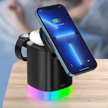 Load image into Gallery viewer, Magnetic Wireless Charger 3 In 1 For Apple Watch iPhone Qi Fast Charging Docking Station RBG Night Light Induction Charger Stand