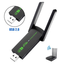 Load image into Gallery viewer, AC1300Mbps USB WiFi Bluetooth Adapter Wireless Network Card Dual-Band 2.4GHz&5.8GHz Wi-Fi 5 USB For Desktop Laptop Windows 10/11