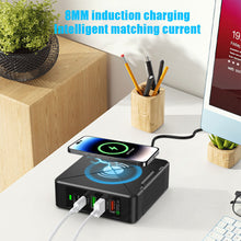 Load image into Gallery viewer, 75W 5 Port Multi USB C PD Charger Quick Charge QC3.0 Type C Fast Charging Travel Power Adapter with Desktop Rotary Stand