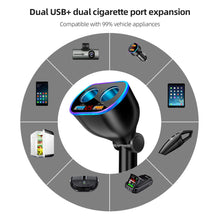 Load image into Gallery viewer, 12V Dual USB Car Cigarette Lighter Socket Splitter Auto Charger Auto Cigarette Lighter Sockets Power Adapter Plug For All Phone