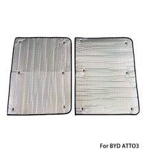 Load image into Gallery viewer, 2Pcs Car Sunroof Sunshade Heat Insulation Cover Windscreen Sun Shade Sun Protection Fit for Byd Atto 3 Yuan Plus MG ZE EV