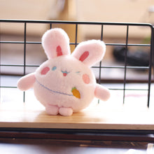 Load image into Gallery viewer, 1Pc Simulation Rabbit Pendant Radish Girl Schoolbag Keychain Plush Toy Claw Machine Ornaments Gift Anime Keychain Doll Children Gifts