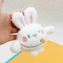 Load image into Gallery viewer, 1Pc Simulation Rabbit Pendant Radish Girl Schoolbag Keychain Plush Toy Claw Machine Ornaments Gift Anime Keychain Doll Children Gifts