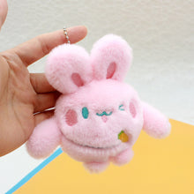 Load image into Gallery viewer, 1Pc Simulation Rabbit Pendant Radish Girl Schoolbag Keychain Plush Toy Claw Machine Ornaments Gift Anime Keychain Doll Children Gifts