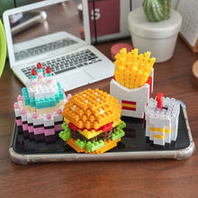 Load image into Gallery viewer, Hamburger Chips Dounuts Food Building Blocks Ideas Simulation Model Bricks Home Decoration DIY Toys for Kids Girlfriend Chrishtmas New Year Gifts
