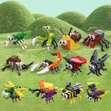 Load image into Gallery viewer, Mini Insects Building Blocks Classical Ladybug Snail Dragonfly Butterfly Beetle Bricks Animal Toys Educational For Kids Children's Gifts