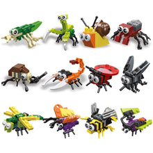 Load image into Gallery viewer, Mini Insects Building Blocks Classical Ladybug Snail Dragonfly Butterfly Beetle Bricks Animal Toys Educational For Kids Children's Gifts