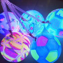 Load image into Gallery viewer, 22cm Inflatable Soft Ball Children Game Bouncing Balls With Chain Kids Entertainment Play Portable Rainbow Bouncy Ball Fitness Ball