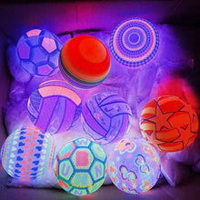 Load image into Gallery viewer, 22cm Inflatable Soft Ball Children Game Bouncing Balls With Chain Kids Entertainment Play Portable Rainbow Bouncy Ball Fitness Ball