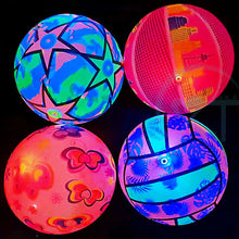 Load image into Gallery viewer, 22cm Inflatable Soft Ball Children Game Bouncing Balls With Chain Kids Entertainment Play Portable Rainbow Bouncy Ball Fitness Ball