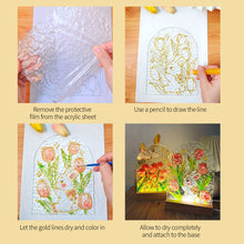 Load image into Gallery viewer, DIY Painting for Acrylic Plate Glass Painting Bedroom Decoration Water Ripple Shape Creative Atmosphere Tulip Night Light Led Lamp