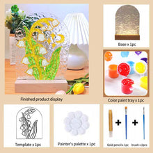 Load image into Gallery viewer, DIY Painting for Acrylic Plate Glass Painting Bedroom Decoration Water Ripple Shape Creative Atmosphere Tulip Night Light Led Lamp