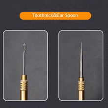 Load image into Gallery viewer, Multifunctional Integrated Design Ear Spoon Toothpick Combination Pure Brass Toothpick Ear Spoon Stronger Than Dental Floss Tool