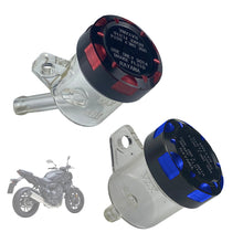 Load image into Gallery viewer, Motorcycle Brake Master Cylinder Brake Fluid Reservoir Transparent Motorcycle Brake Oil Tank Motorcycle Upper Pump Oil Cup with CNC Cap