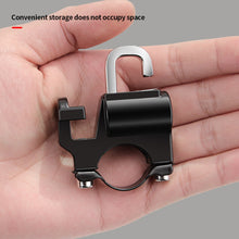 Load image into Gallery viewer, Motorcycle Helmet Lock Anti-Theft Helmet Security Lock Metal 20mm-28mm Black with 2 Keys and Hook