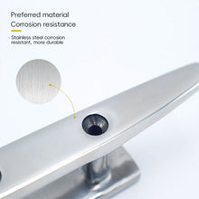 Load image into Gallery viewer, 4"/5"/6"/8" 316 Stainless Steel Polished 2 Hole Hardware Low Flat Cleat Boat Cleats For Marine Boat Deck Rope Tie Yacht Accessories