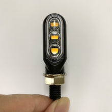 Load image into Gallery viewer, 2Pcs 3LED Mini 12V Motorcycle Turn Signal Light Lamp Indicators Blinker Amber Motorbike