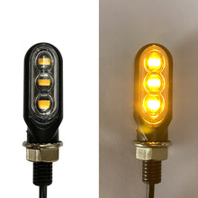 Load image into Gallery viewer, 2Pcs 3LED Mini 12V Motorcycle Turn Signal Light Lamp Indicators Blinker Amber Motorbike