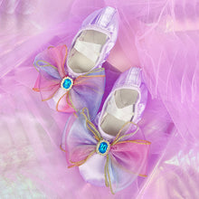 Load image into Gallery viewer, Colorful Bow Dance Shoes Princess Style Dream Soft Soled Ballet Shoes Free Lace-Up Children's Body Exercise Cat Claw Shoes