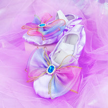 Load image into Gallery viewer, Colorful Bow Dance Shoes Princess Style Dream Soft Soled Ballet Shoes Free Lace-Up Children's Body Exercise Cat Claw Shoes
