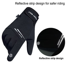 Load image into Gallery viewer, Outdoor Waterproof Gloves Autumn Winter Fleece Warm Windproof And Cold Resistant Equipment Mountaineering Skiing Cycling Gloves With Night Reflective Strip Touch Screen Function