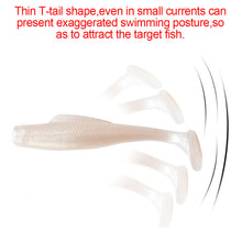 Load image into Gallery viewer, 6PCS 5G/8CM T Tail Lure Soft Bait Long Cast Soft Worm TPR Fishing Bait Mandarin Fish Perch Suitable Fishing Equipment