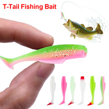 Load image into Gallery viewer, 6PCS 5G/8CM T Tail Lure Soft Bait Long Cast Soft Worm TPR Fishing Bait Mandarin Fish Perch Suitable Fishing Equipment