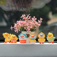 Load image into Gallery viewer, 6Pcs Car Ornaments Interior Dashboard Set Cute Yellow Duck Miniature Figurine Cartoon Penguin Umbrella Animal Kawaii Auto Decoration