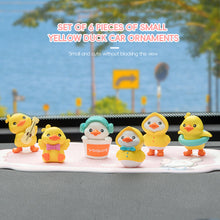 Load image into Gallery viewer, 6Pcs Car Ornaments Interior Dashboard Set Cute Yellow Duck Miniature Figurine Cartoon Penguin Umbrella Animal Kawaii Auto Decoration