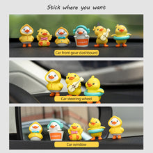 Load image into Gallery viewer, 6Pcs Car Ornaments Interior Dashboard Set Cute Yellow Duck Miniature Figurine Cartoon Penguin Umbrella Animal Kawaii Auto Decoration