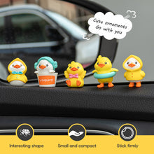 Load image into Gallery viewer, 6Pcs Car Ornaments Interior Dashboard Set Cute Yellow Duck Miniature Figurine Cartoon Penguin Umbrella Animal Kawaii Auto Decoration
