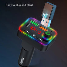 Load image into Gallery viewer, P4 Led Display Car Handsfree Audio Receiver Voltage Detection Car Kit Mp3 Modulator Player Stereo Bluetooth 64g 87.5mhz108.0mhz