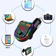 Load image into Gallery viewer, P6 Led Display Car Handsfree Audio Receiver Voltage Detection Car Kit Mp3 Modulator Player Stereo Bluetooth 64g 87.5mhz108.0mhz