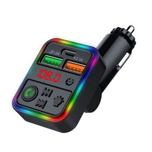 Load image into Gallery viewer, P18 FM Transmitter Audio Receiver MP3 Player 3.1A 2 USB Fast Charging Handsfree Bluetooth-compatible 5.0 Car Kit
