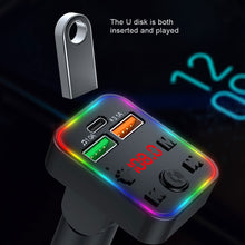 Load image into Gallery viewer, P22 FM Transmitter Audio Receiver MP3 Player 3.1A 2 USB Fast Charging Handsfree Bluetooth-compatible 5.0 Car Kit