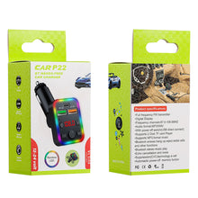 Load image into Gallery viewer, P22 FM Transmitter Audio Receiver MP3 Player 3.1A 2 USB Fast Charging Handsfree Bluetooth-compatible 5.0 Car Kit