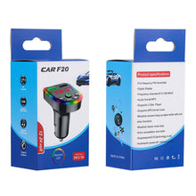 Load image into Gallery viewer, F20 Car Bluetooth 5.0 FM Transmitter Wireless Handsfree Audio Receiver MP3 Player LED 3.1A Dual USB Fast Charger Car Accessories Kit