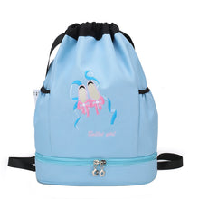 Load image into Gallery viewer, Children's Dance Backpack Shoes Little Girl Embroidery Large Capacity Drawstring Bag Ballet Latin Chinese Dance Supplies
