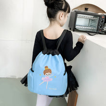 Load image into Gallery viewer, Children's Dance Backpack Shoes Little Girl Embroidery Large Capacity Drawstring Bag Ballet Latin Chinese Dance Supplies