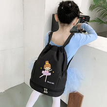 Load image into Gallery viewer, Children's Dance Backpack Shoes Little Girl Embroidery Large Capacity Drawstring Bag Ballet Latin Chinese Dance Supplies
